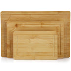 Elama 3-Piece Bamboo Wood Cutting Board Set – 9", 12" & 15" Charcuterie & Serving Trays
