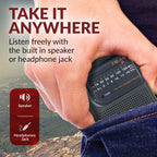 Supersonic SC-1105 AM/FM Pocket Radio with Earphone Jack, Black