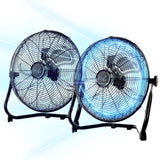 Vie Air 12 Inch Twin Pack Industrial High Velocity All-Metal Floor Fan, 3 Speeds, Black