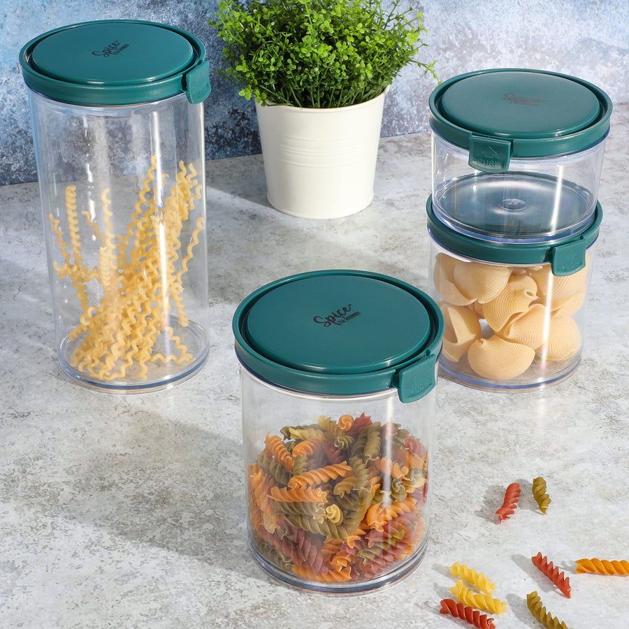 Spice by Tia Mowry Spicy Thyme 4 Piece Plastic Storage Set in Teal