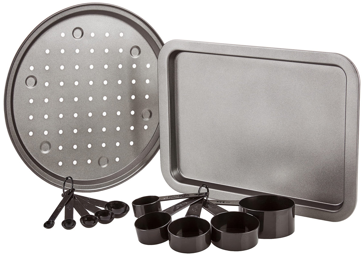 Gibson Home Back to Basics 59-Piece Nonstick Aluminum Cookware & Kitchen Combo Set, Black