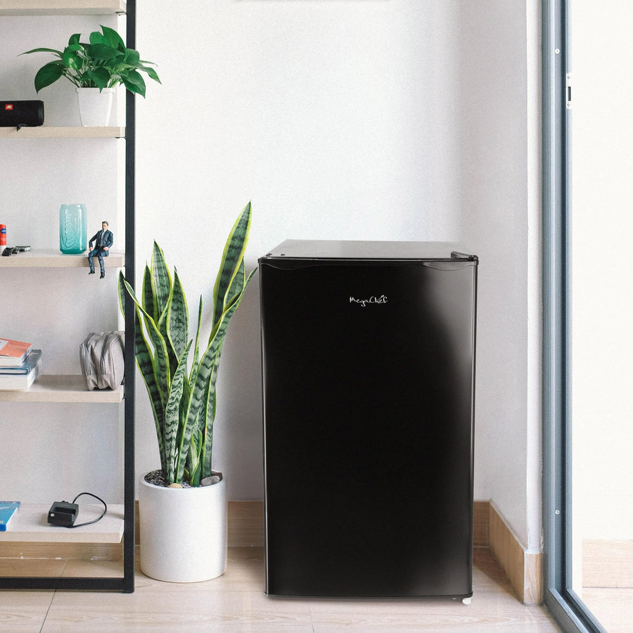 MegaChef 3.2 Cubic Foot Compact Mini Refrigerator with Freezer in Black