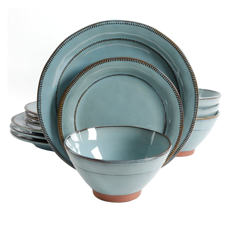 Gibson Elite Terranea teal dinnerware set product photo 7