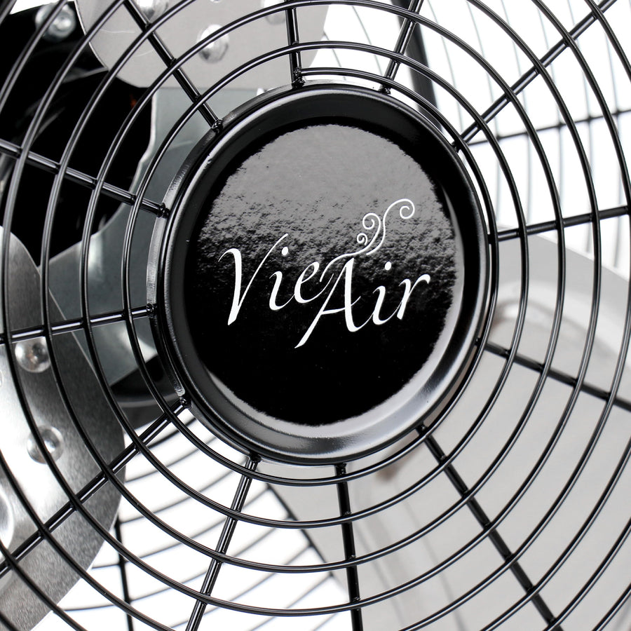 Vie Air 12 Inch Twin Pack Industrial High Velocity All-Metal Floor Fan, 3 Speeds, Black