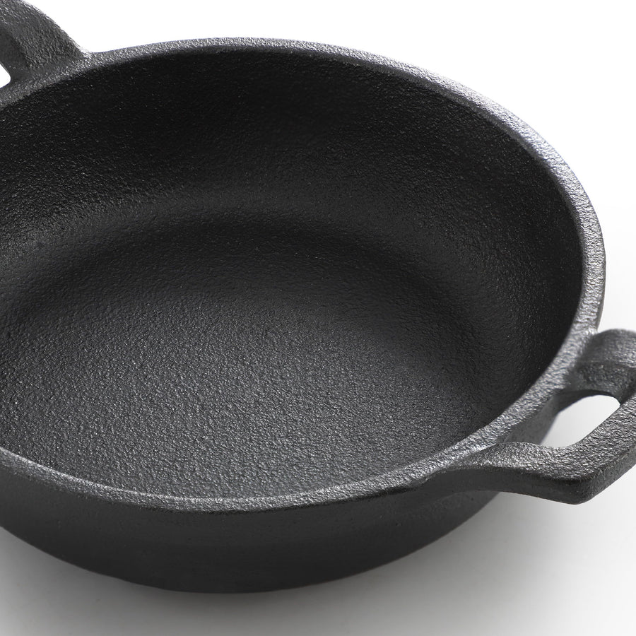 Megachef 5 Inch Round Cast Iron Frying Pan, Pre-Seasoned Indoor Outdoor Mini Skillet