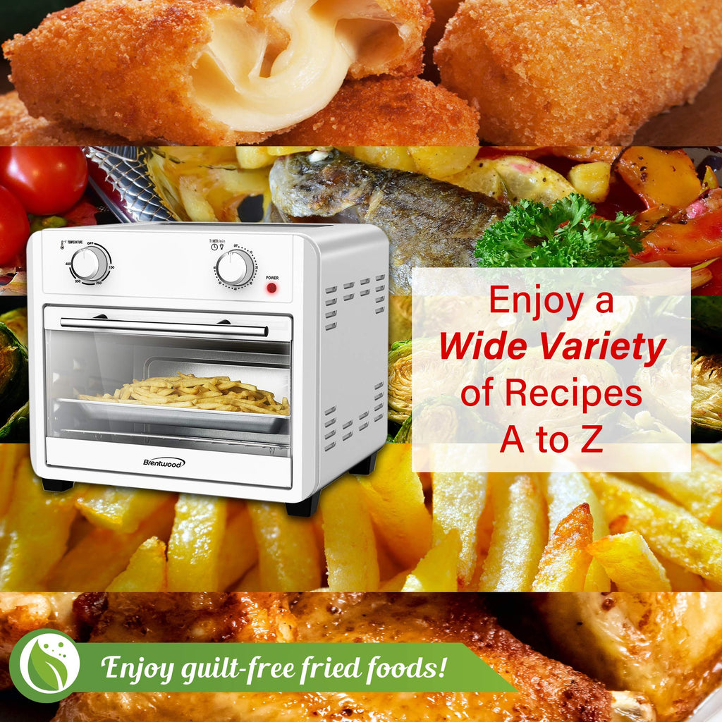 Brentwood 1700-Watt 24-Quart Convection Air Fryer Toaster Oven, Silver