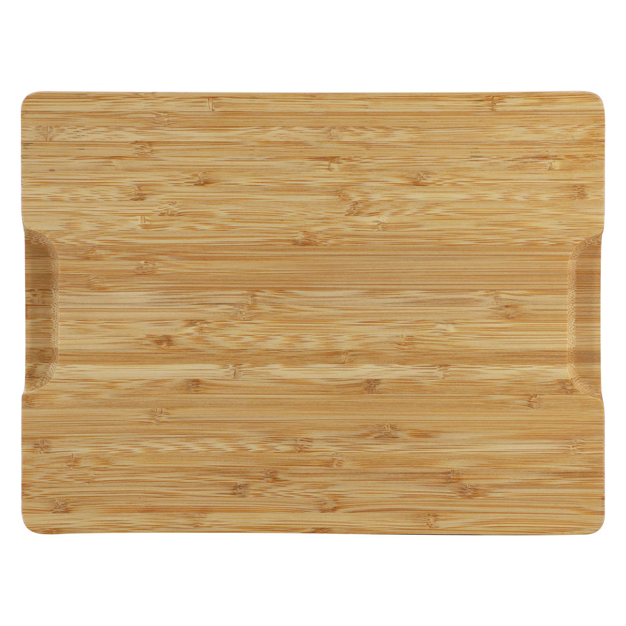 Elama 3 Piece Natural Bamboo Cutting Board Set with Upright Storage Base