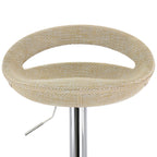 Elama Adjustable Rattan Bar Stool Set of 2 – Tan with Chrome Base (ELM-905)