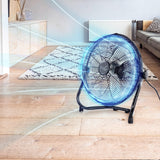 Vie Air 20 Inch Twin Pack Industrial High-Velocity Tilting Metal Floor Fans, 3-Speed, Black (2 Fans)