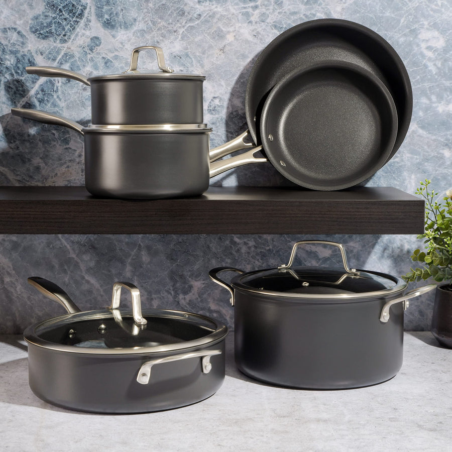 Kenmore Pro Arbor Heights 10-Pc Cookware Set, Induction Ready, Black