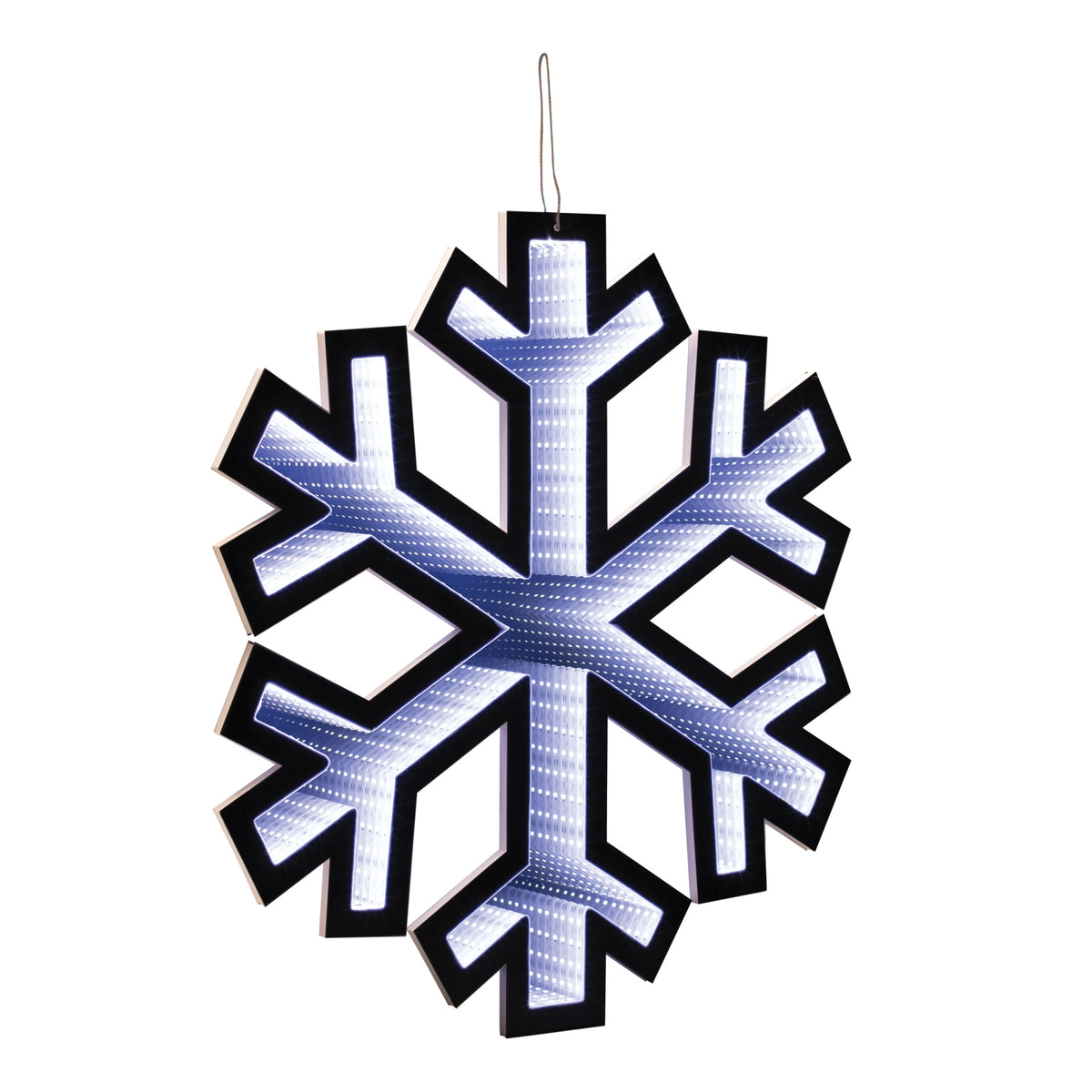 Snowflake Infinity Light - White LED EkkoLight Display, 23.5 in Plug-In Acrylic Christmas Decor