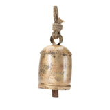 Distressed Gold Cone Bell Christmas Ornaments, close-up of one design showing finish and detail