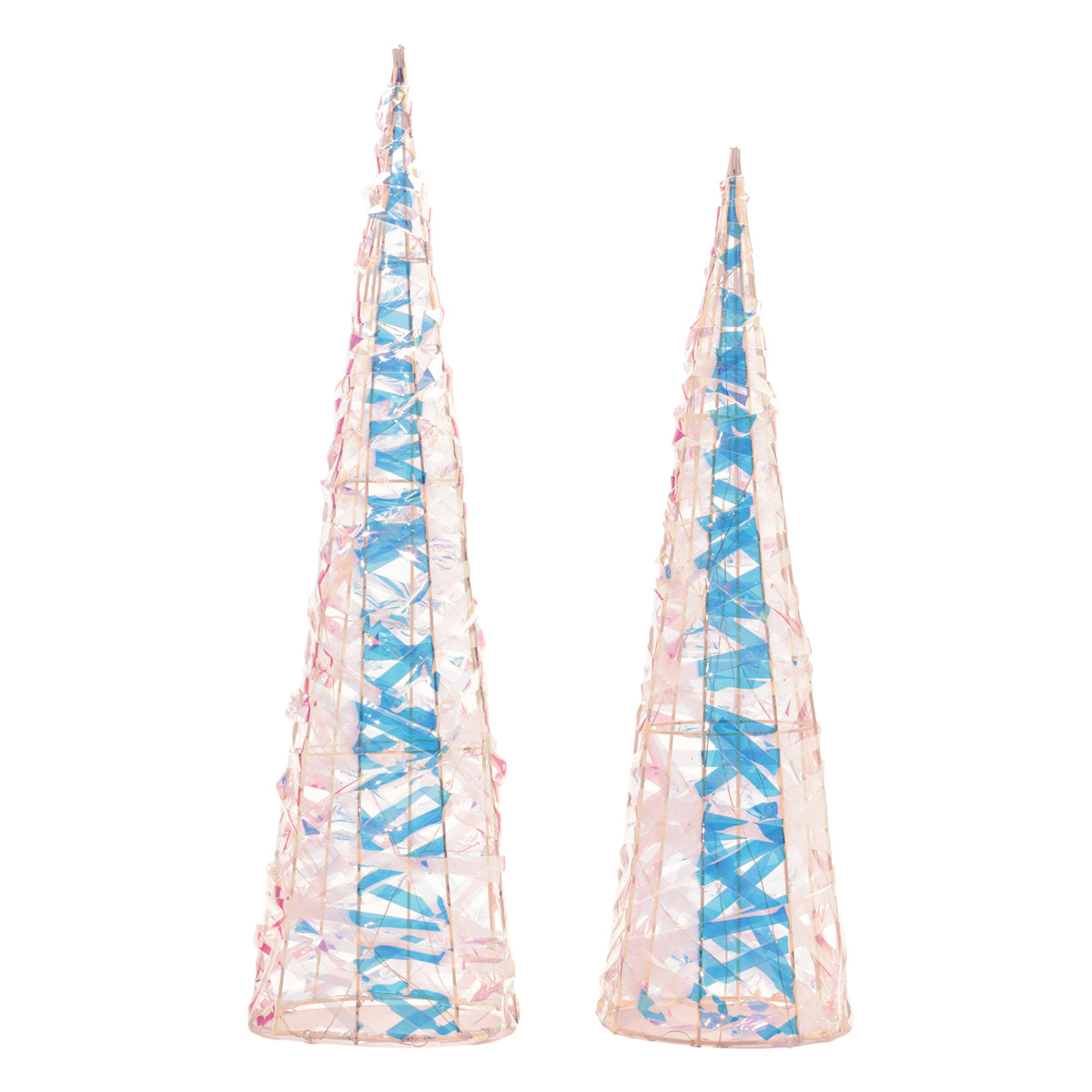 Iridescent LED Tree Set of 2