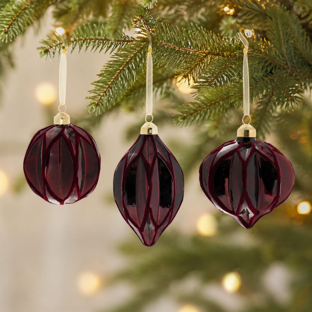 Burgundy Velvet Ornaments product photo 3
