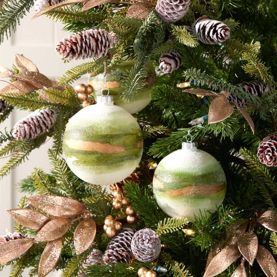 Beaded Glass Ball Ornament Set of 6 product photo 2