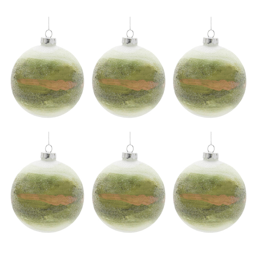 Beaded Glass Ball Ornament Set of 6 product photo 5