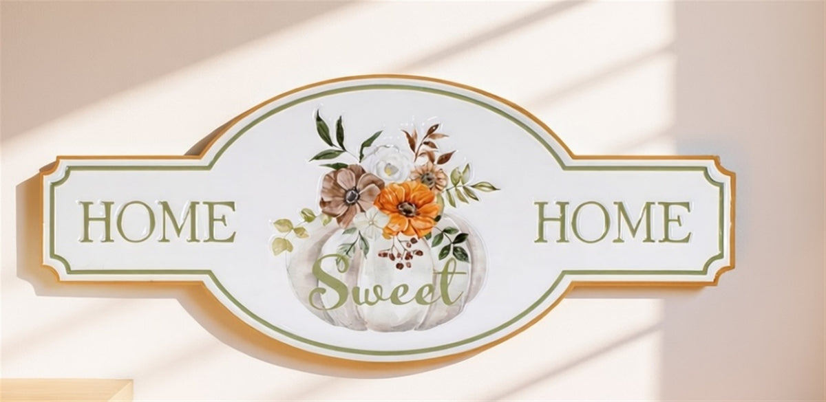 Metal Fall Home Sweet Home Sign 21.75"L