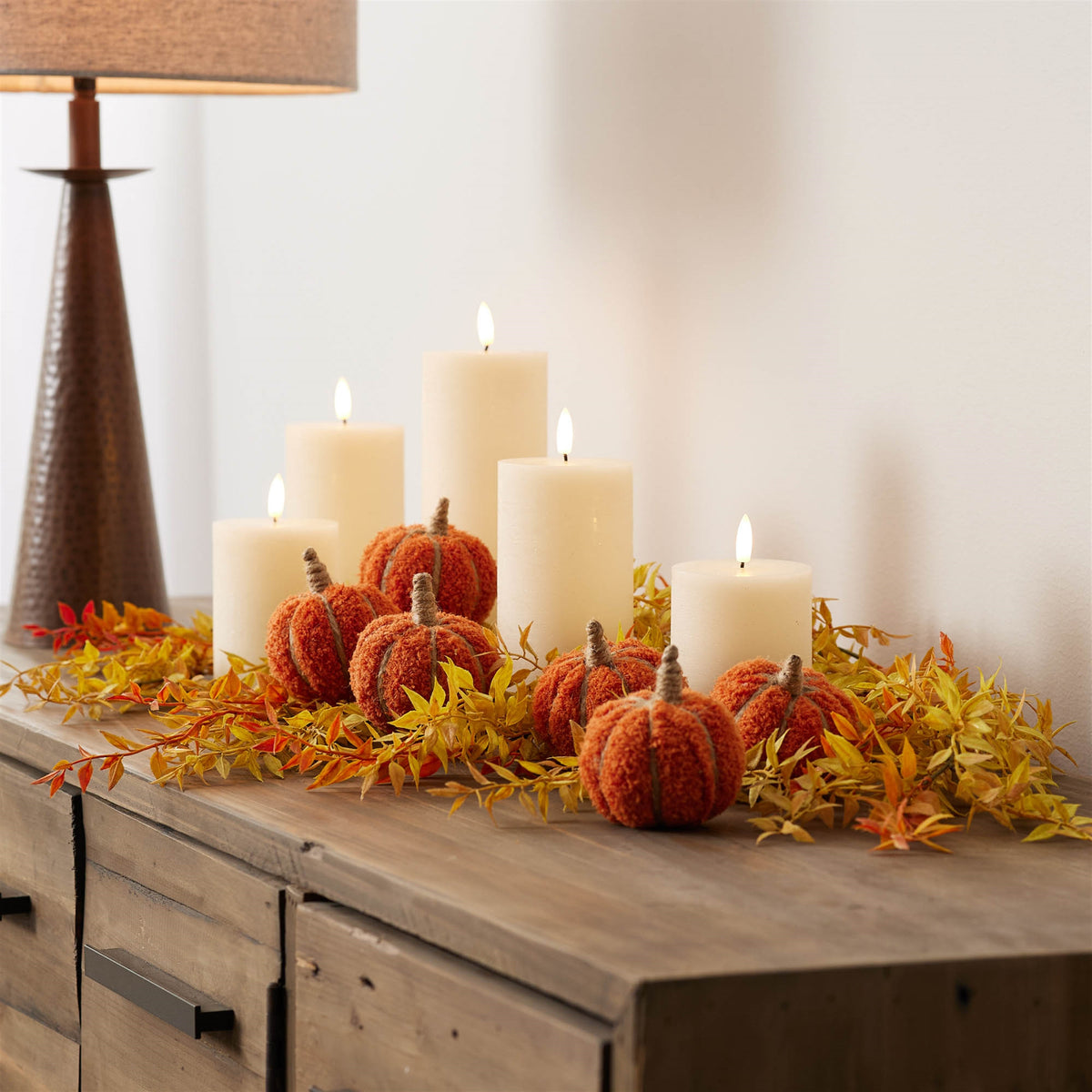 Plush Fall Pumpkin Spray (Set of 2)