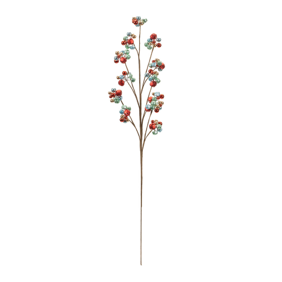 Multicolor Sleigh Bell Cluster Sprays, single stem full length view showing stem and spray height