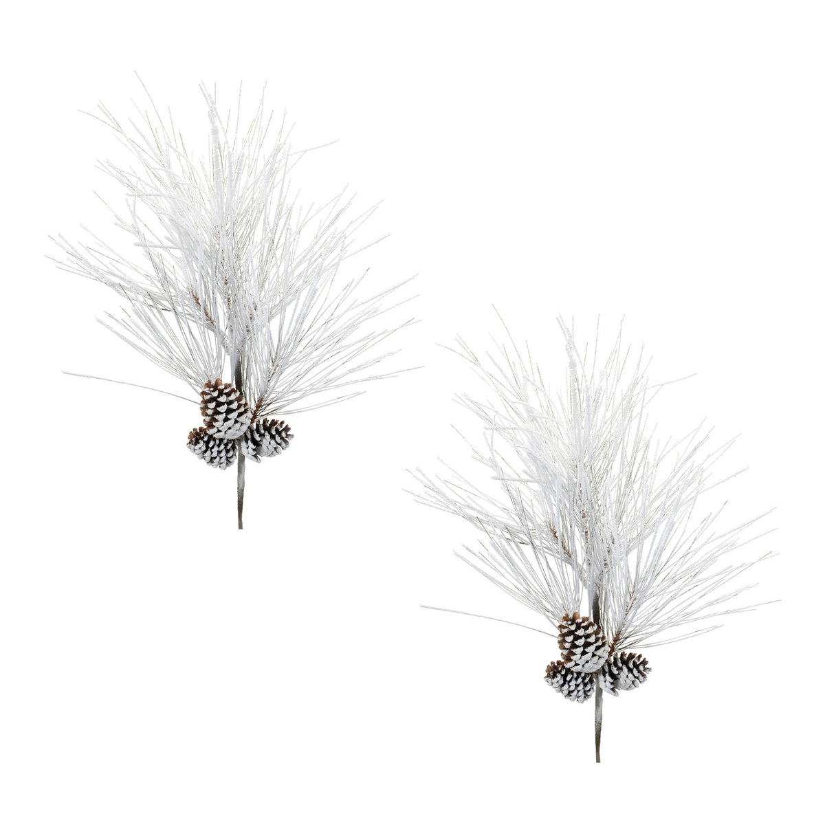 Flocked Long Needle Pine Spray (Set of 2)