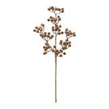 Gold Glittered Berry Sprays, single stem full length view showing stem and spray height