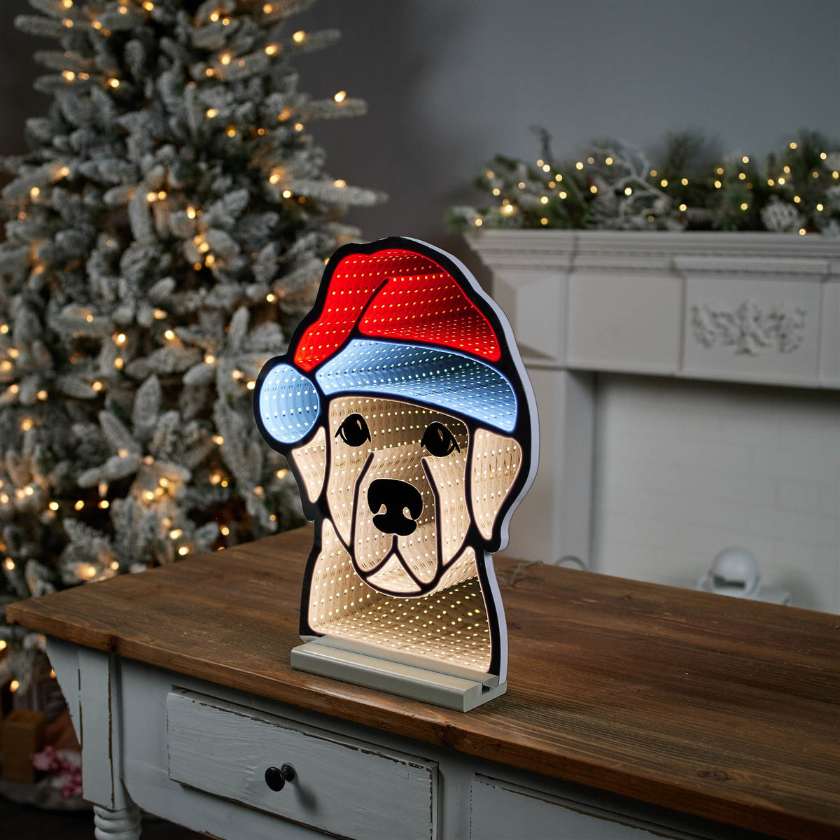 Santa Hat Dog Light photo 3