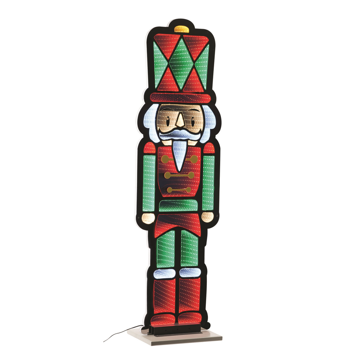 Toy Soldier Infinity Light - Red Green and White LED EkkoLight Display, 47 in Plug-In Acrylic Christmas Decor