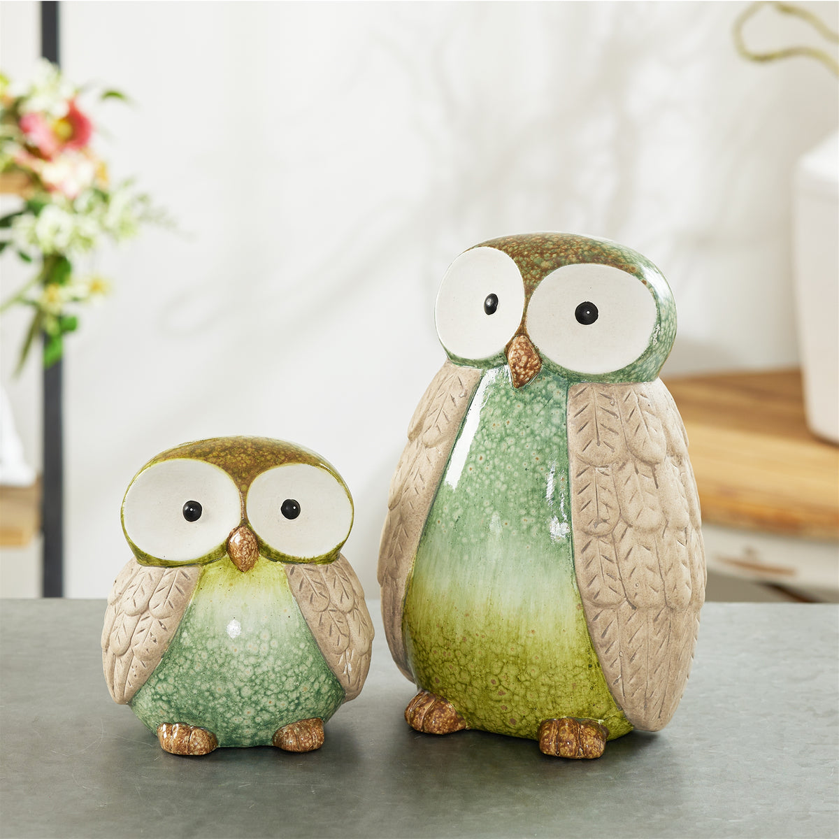 Terra Cotta Owl Decor (Set of 2)