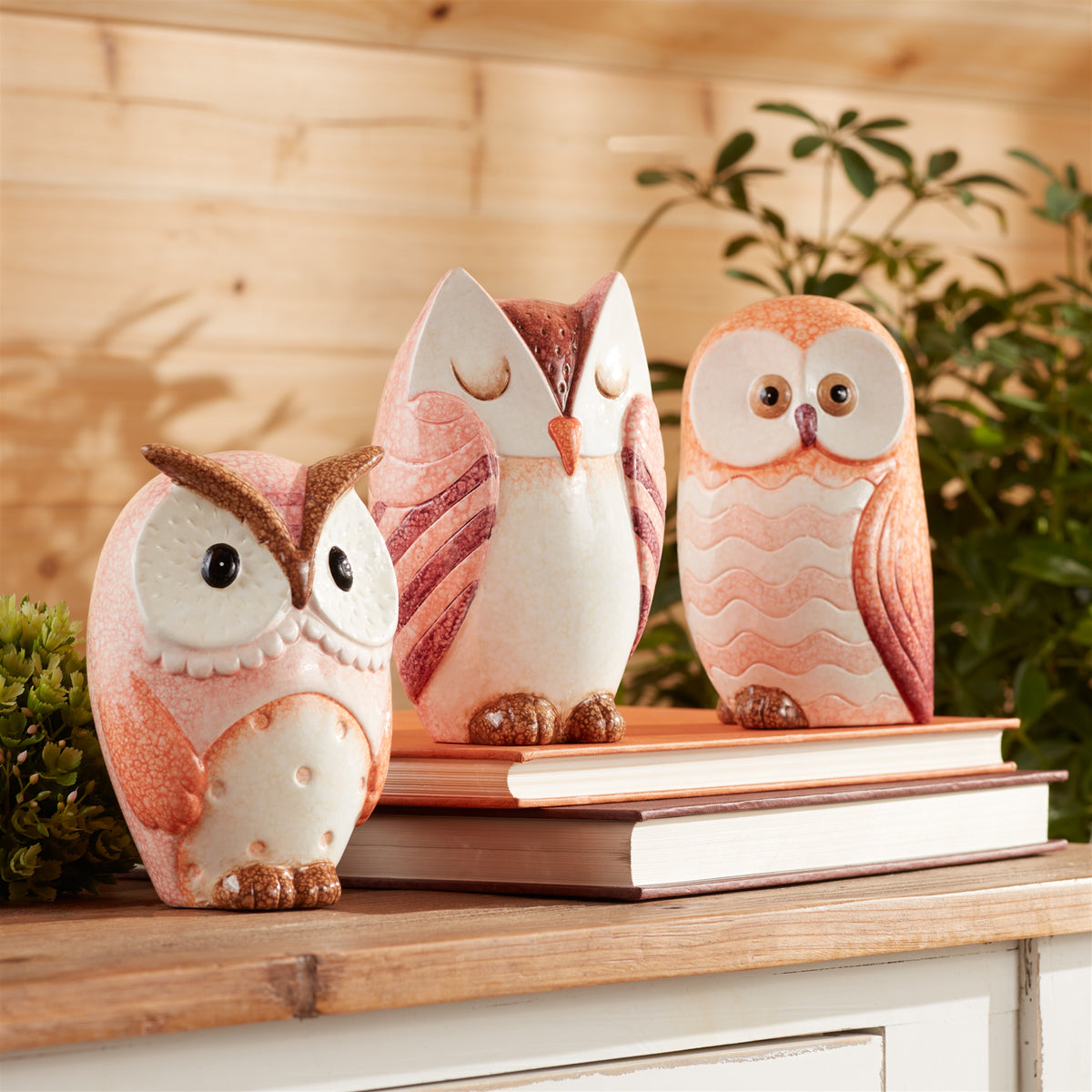 Terra Cotta Owl Decor (Set of 3)