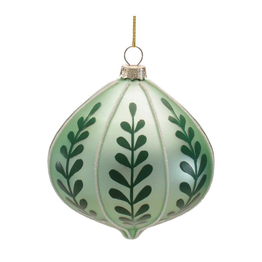 Retro Glass Christmas Ornaments, close-up of one design showing finish and detail