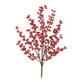 iced red berry twig spray with frosted berry clusters for Christmas tree