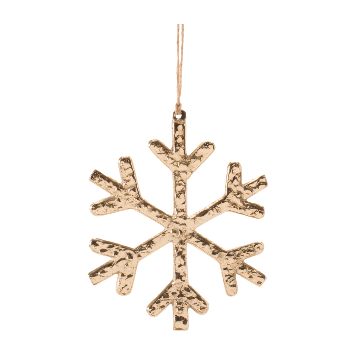 Gold Aluminum Cut-Out Christmas Ornaments, close-up of one design showing finish and detail