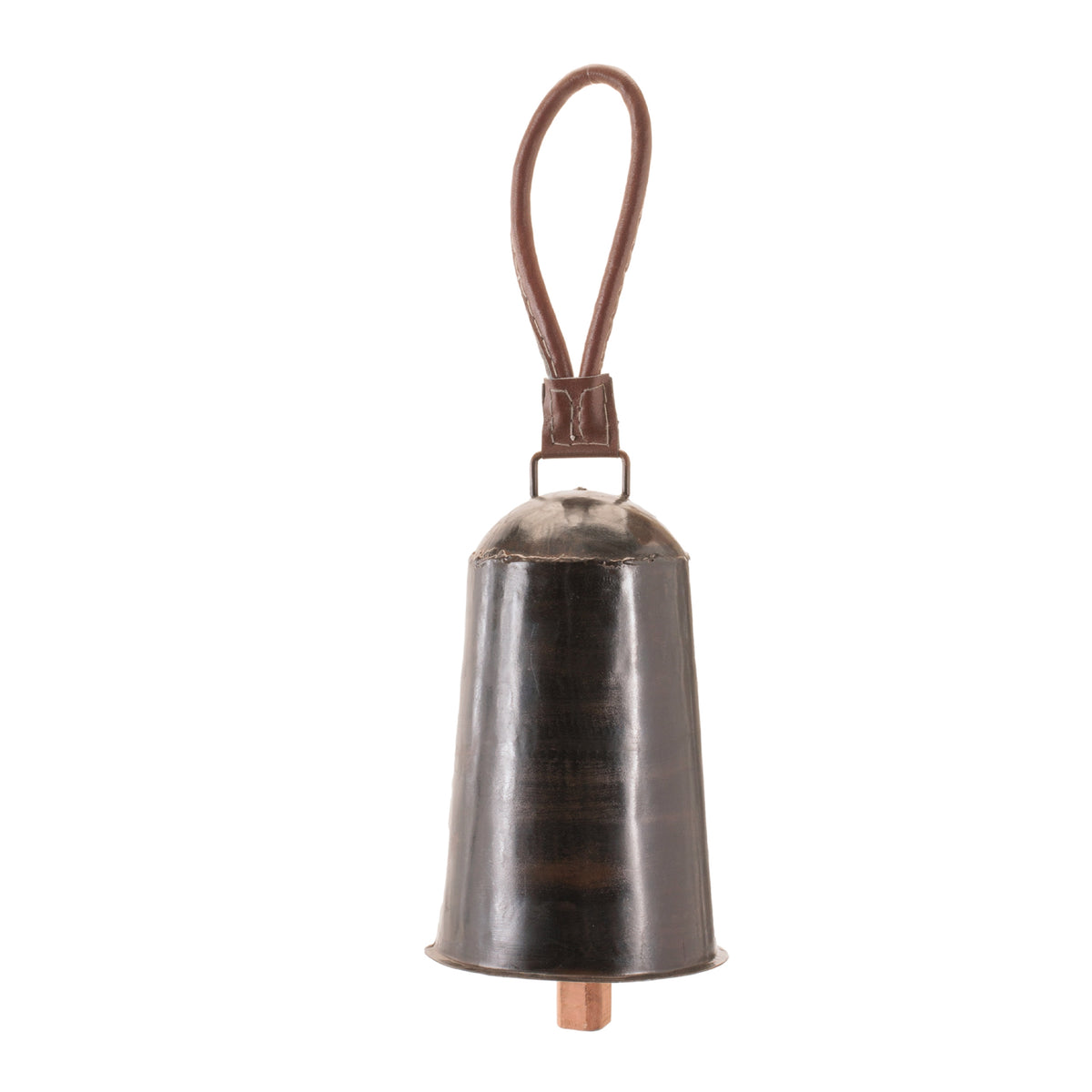 Black Iron Hanging Bell Christmas Ornaments, close-up of the design and finish, Christmas tree ornaments