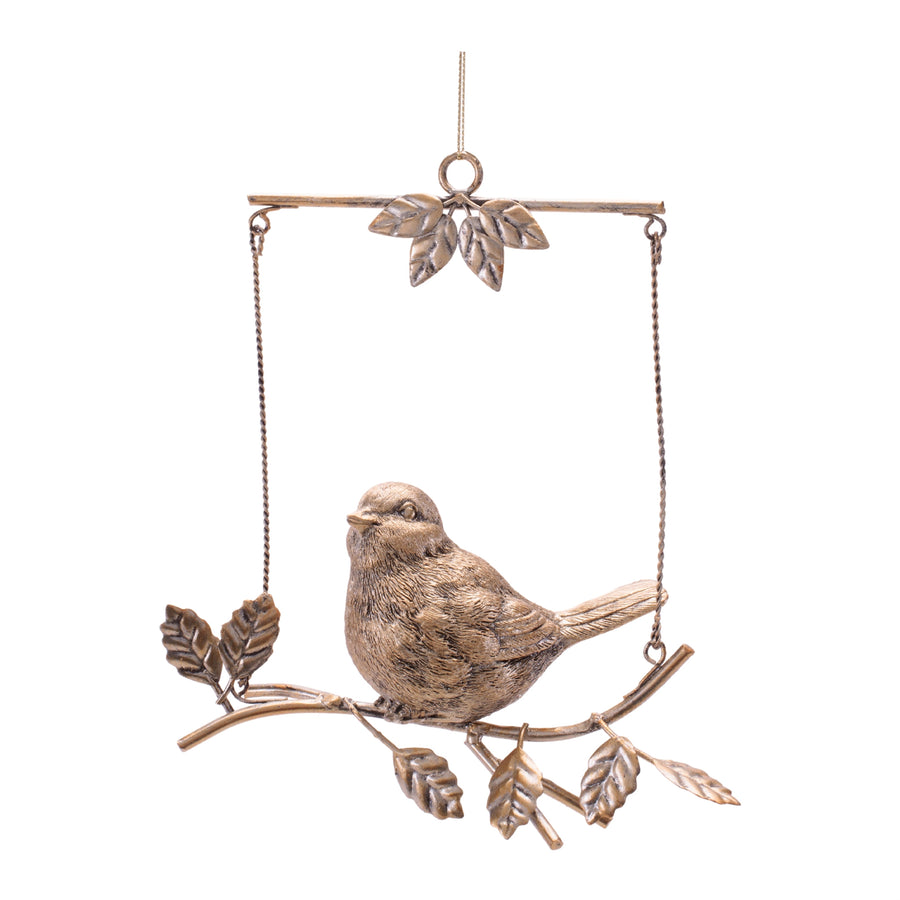 Bird on Branch Christmas Ornaments, close-up of the design and finish, Christmas tree ornaments