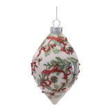 Botanical Glass Christmas Ornaments, close-up of one design showing finish and detail