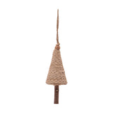 Woven Cone Tree Christmas Ornaments, close-up of one design showing finish and detail
