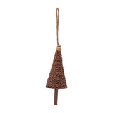 Woven Cone Tree Christmas Ornaments, close-up of one design showing finish and detail