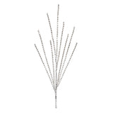 Set of 2 silver acrylic bead sprays with fanned faceted bead strands for Christmas vase and tree decor