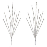 Silver Acrylic Bead Spray, set of 2 shown together, artificial Christmas stems for vases, trees and wreaths