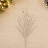 Silver Acrylic Bead Spray styled in holiday decor, faux Christmas spray arrangement idea