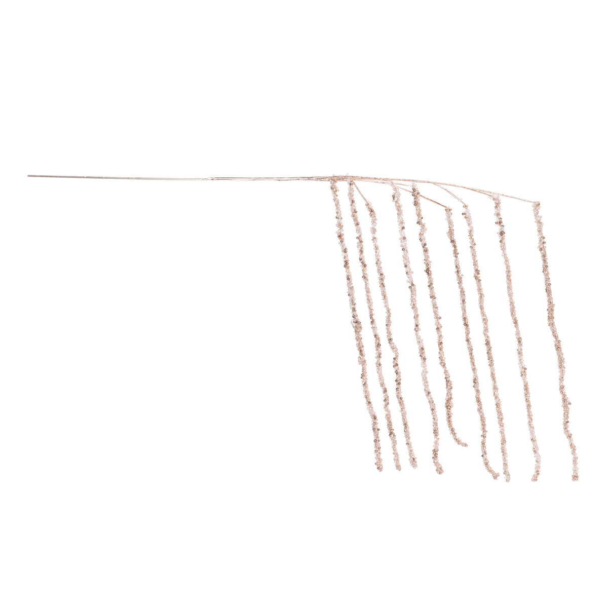 Gold Beaded Icicle Drop Spray, single stem full length view showing stem and spray height