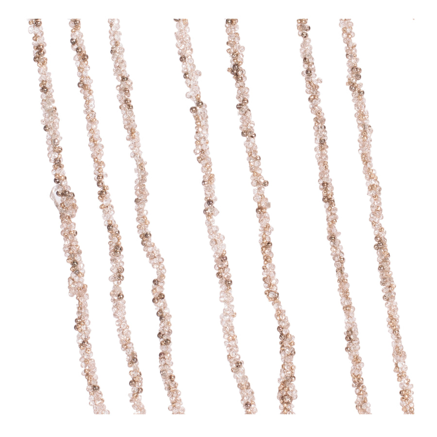 Gold Beaded Icicle Drop Spray, close-up detail of the texture and finish
