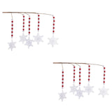 Red and White Snowflake Bead Drop Spray, set of 2 shown together, artificial Christmas stems for vases, trees and wreaths