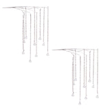 Silver Prism Drop Spray, set of 2 shown together, artificial Christmas stems for vases, trees and wreaths