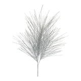 silver glittered long needle pine spray with full bushy shape for Christmas vase