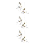 glass deer christmas ornaments set of 6 clear with gold antlers and beaded collar two poses, full set shown together