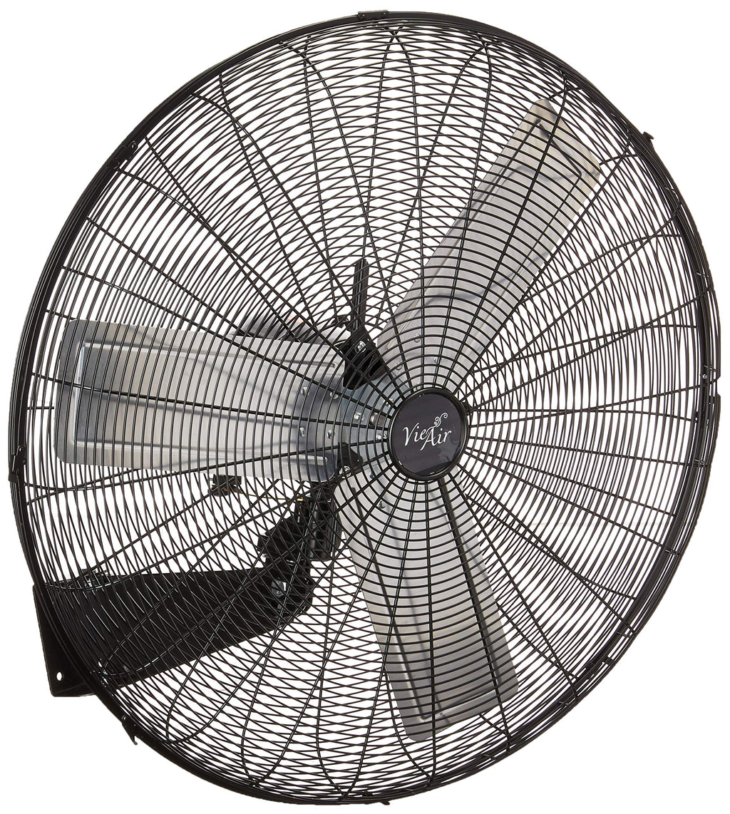 Vie Air 30-Inch Wall Mountable Oscillating Fan – 3-Speed Heavy-Duty Commercial Tuxedo Black