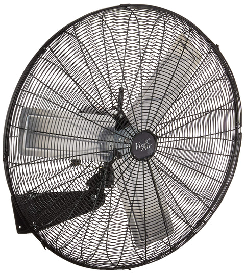 Vie Air 30-Inch Wall Mountable Oscillating Fan – 3-Speed Heavy-Duty Commercial Tuxedo Black