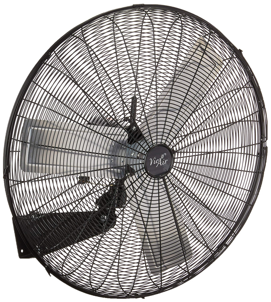 Vie Air 30-Inch Wall Mountable Oscillating Fan – 3-Speed Heavy-Duty Commercial Tuxedo Black