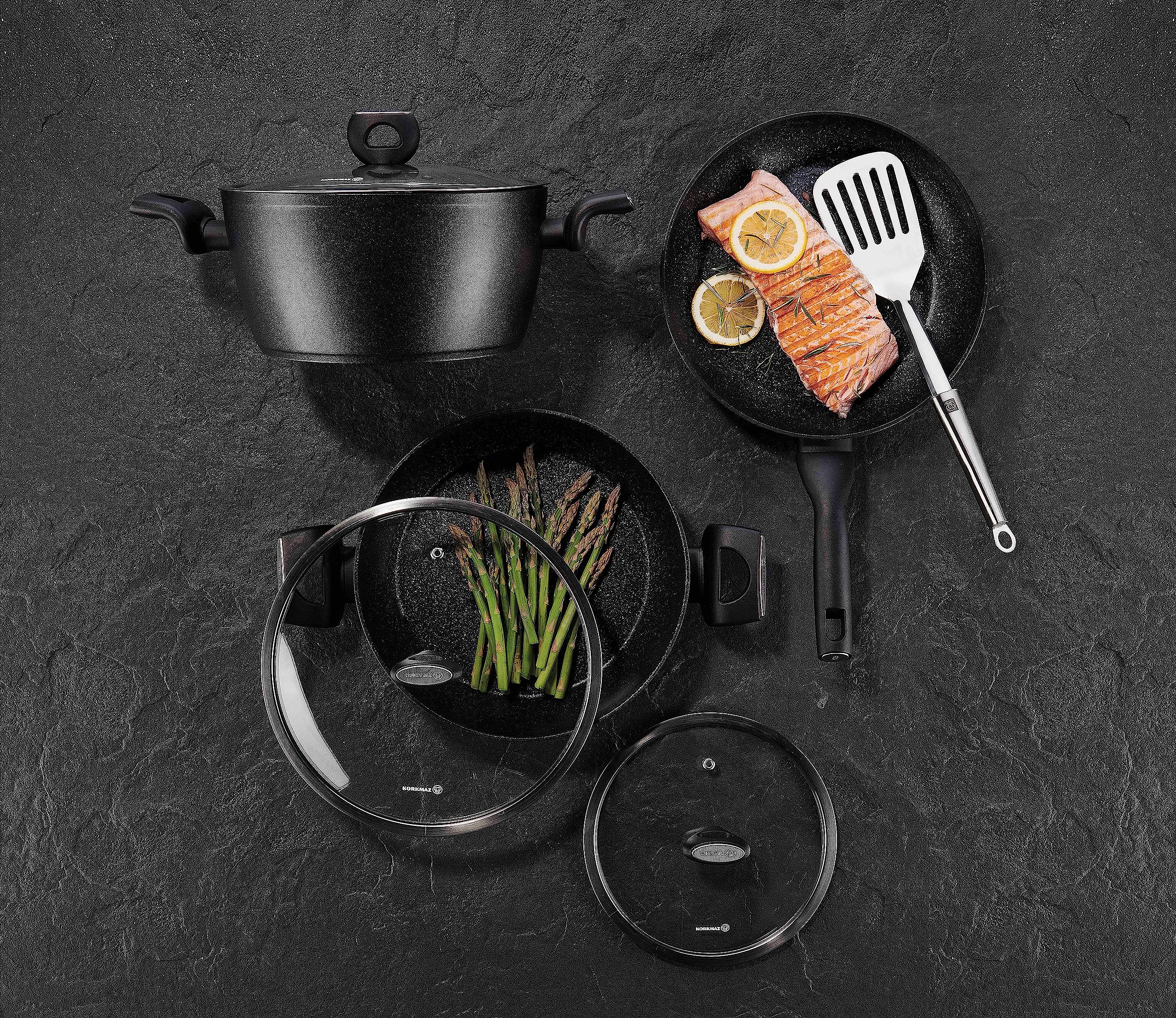 Korkmaz Nora Granite Cookware, Grey, 24 x 11.7 cm Size, A2941
